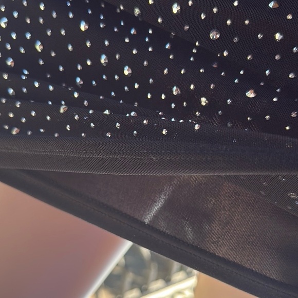 NWT Top Chic Brand bodycon mesh corset MINI dress padded bra BLACK silver M / L - Picture 7 of 10